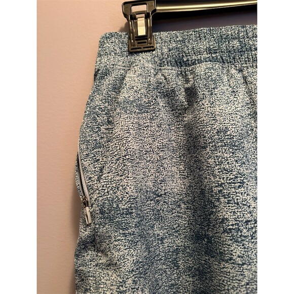 Lululemon Men's Athletic Shorts Size M Blue Speckled Lined Zip Pocket - Picture 2 of 9
